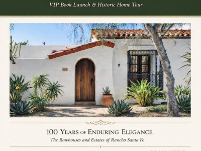 Rowhouse Book and Tour event flyer Rancho Santa Fe Historical Society April 10 and April 11